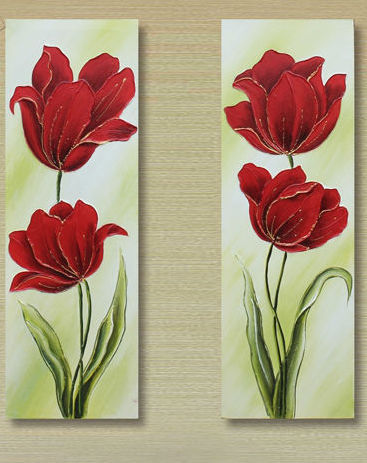 "FOUR RED TULIPS"
