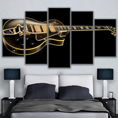"THE GOLD GUITAR OVER DEEP BLACK"