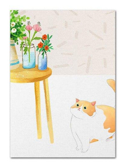 "FULL WITH FLOWERS. FAT CAT"