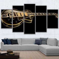 "THE GOLD GUITAR OVER DEEP BLACK"