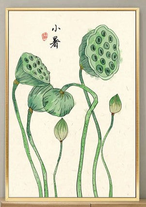 "SOME OPEN PODS, OTHERS CLOSED LILY PAD FLOWER"