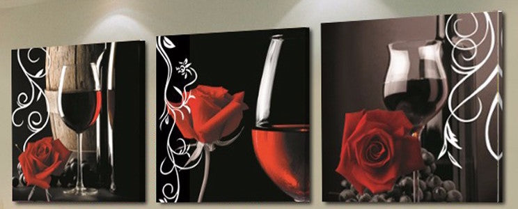"RED WINE & RED ROSES AT NIGHT"
